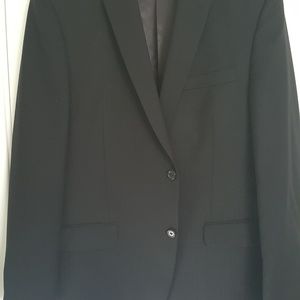 ALFANI 2-piece suit. Black Striped. 100% Wool. 44R
